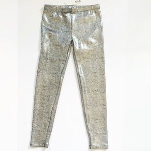 Mia New York Silver Metallic Heather Leggings